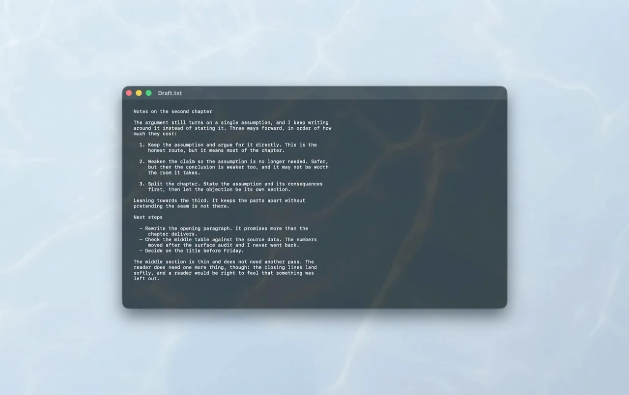 A water surface moves across the whole screen, then fades away.