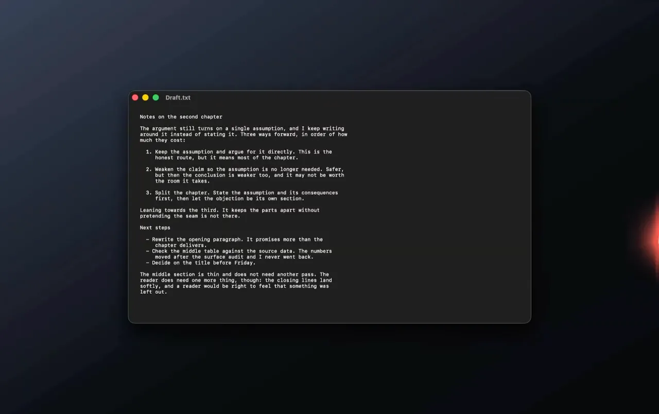 A small light travels along the right edge of the screen.