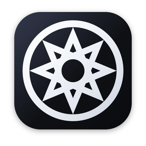 The Callulu app icon: a white eight-pointed star in a ring on a dark tile.